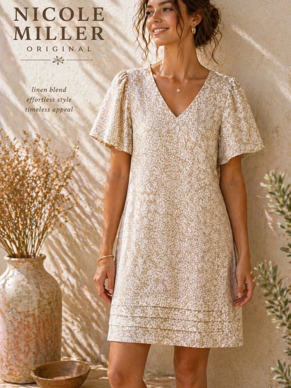 Original Nicole Miller Linen Blend Shift Dress – Size XL